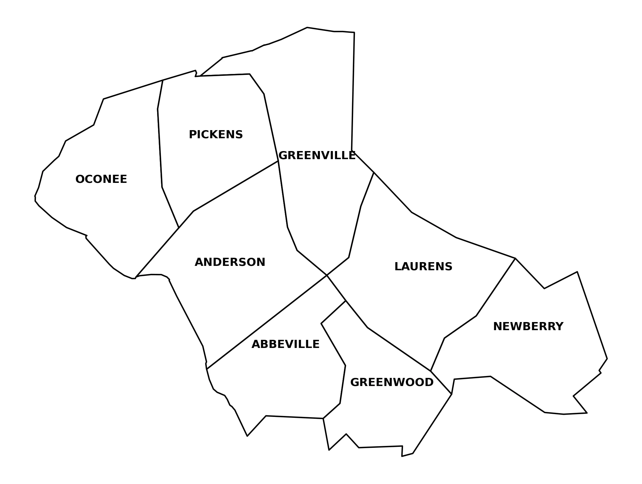 Map of the eight Blue Ridge Council counties